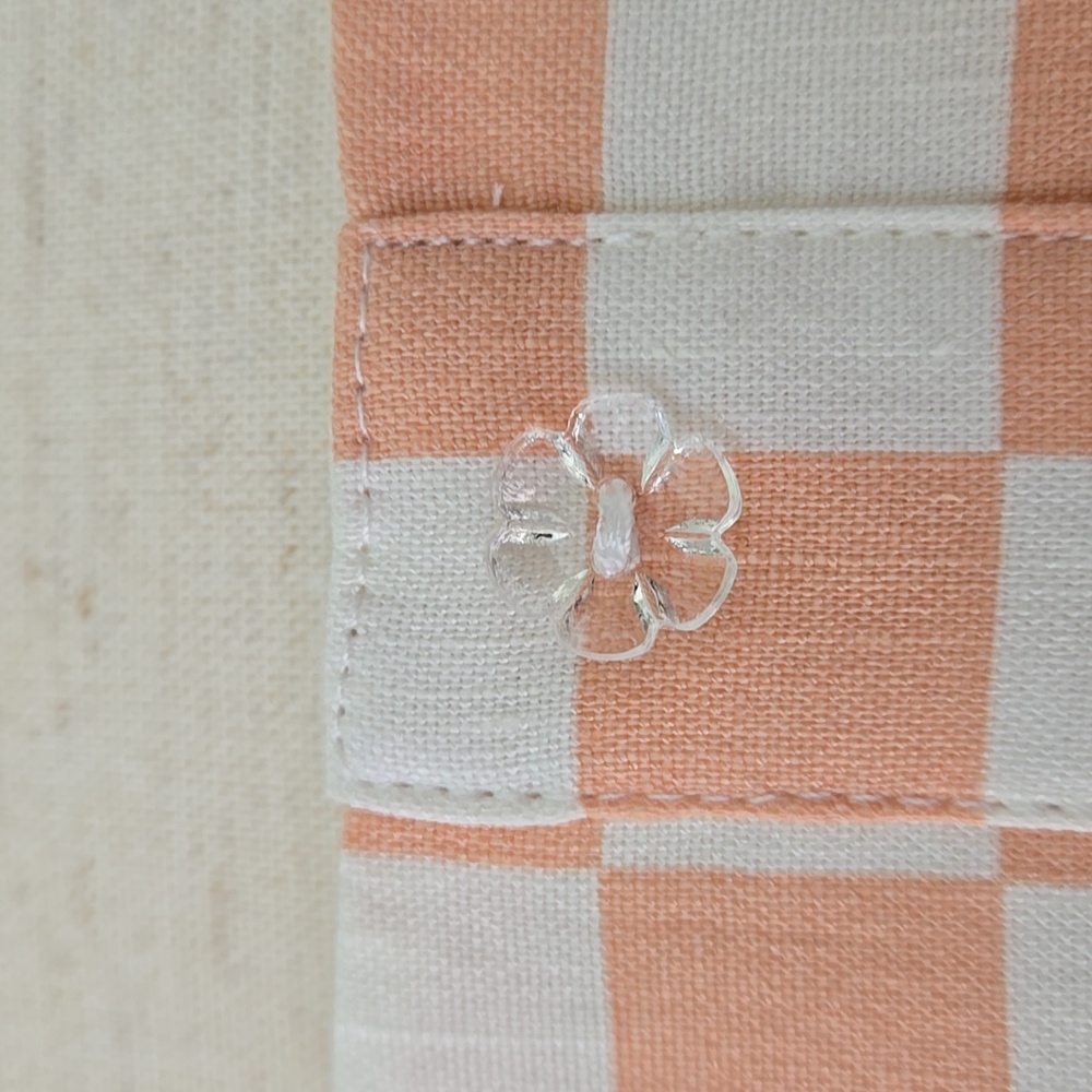 Wayf Checkered Women's Top In Peach & White Checkboard, NWOT - Picture 7 of 12